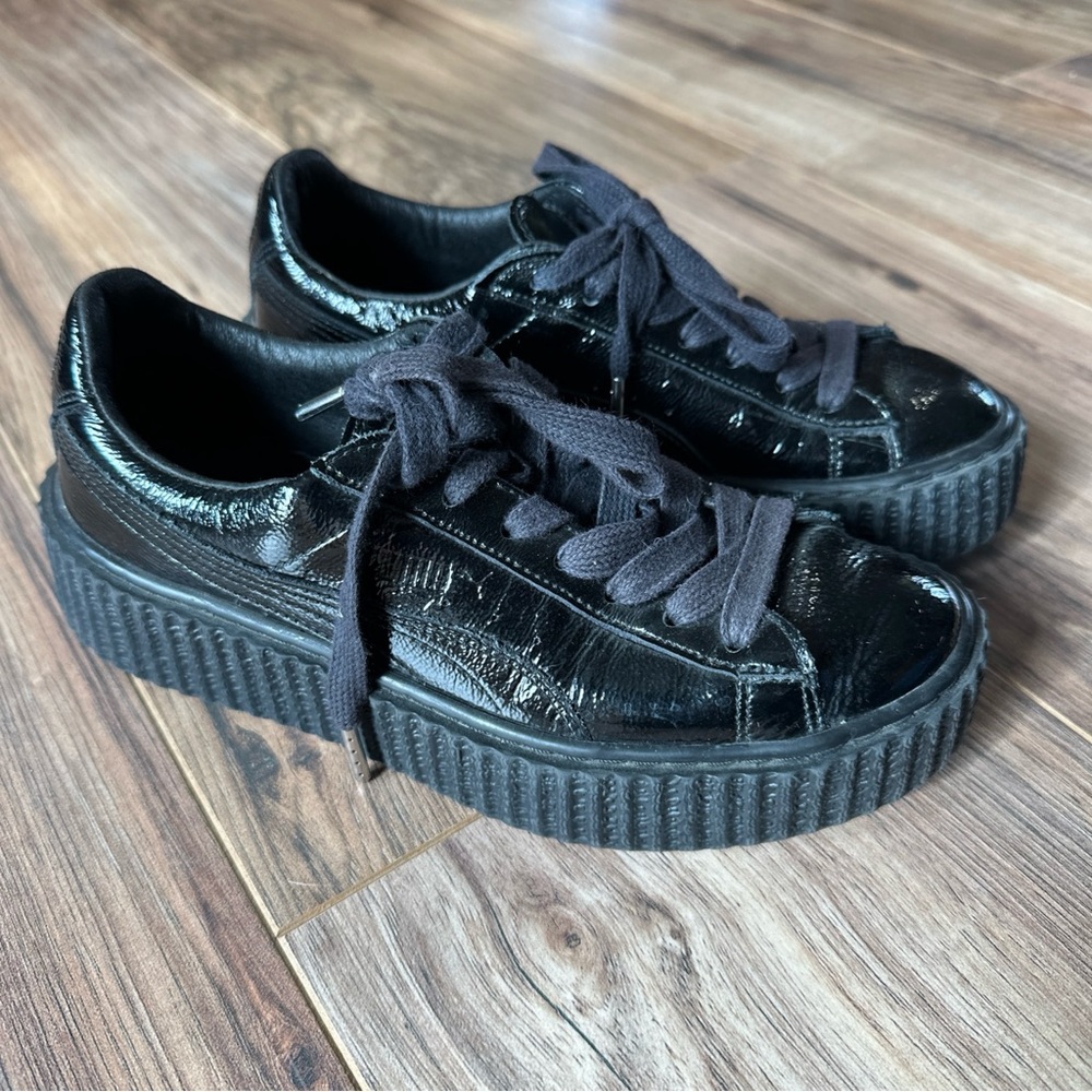 Puma Fenty X Rhianna Patent Black Creeper Sneakers Women’s Size 6